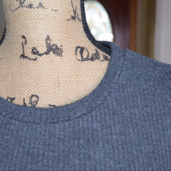 Gray Ribbed Midi Dress - Picture 2 of 5